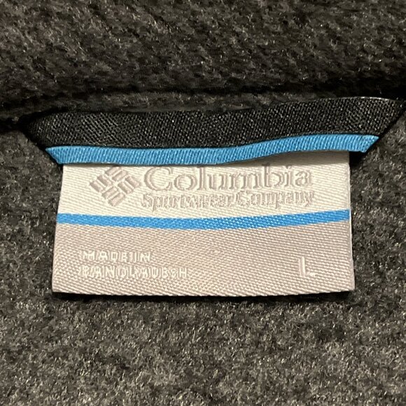 Men's Columbia Fleece Vest SZ LARGE Gray Full Zip Pockets Logo Outdoor - Picture 7 of 8